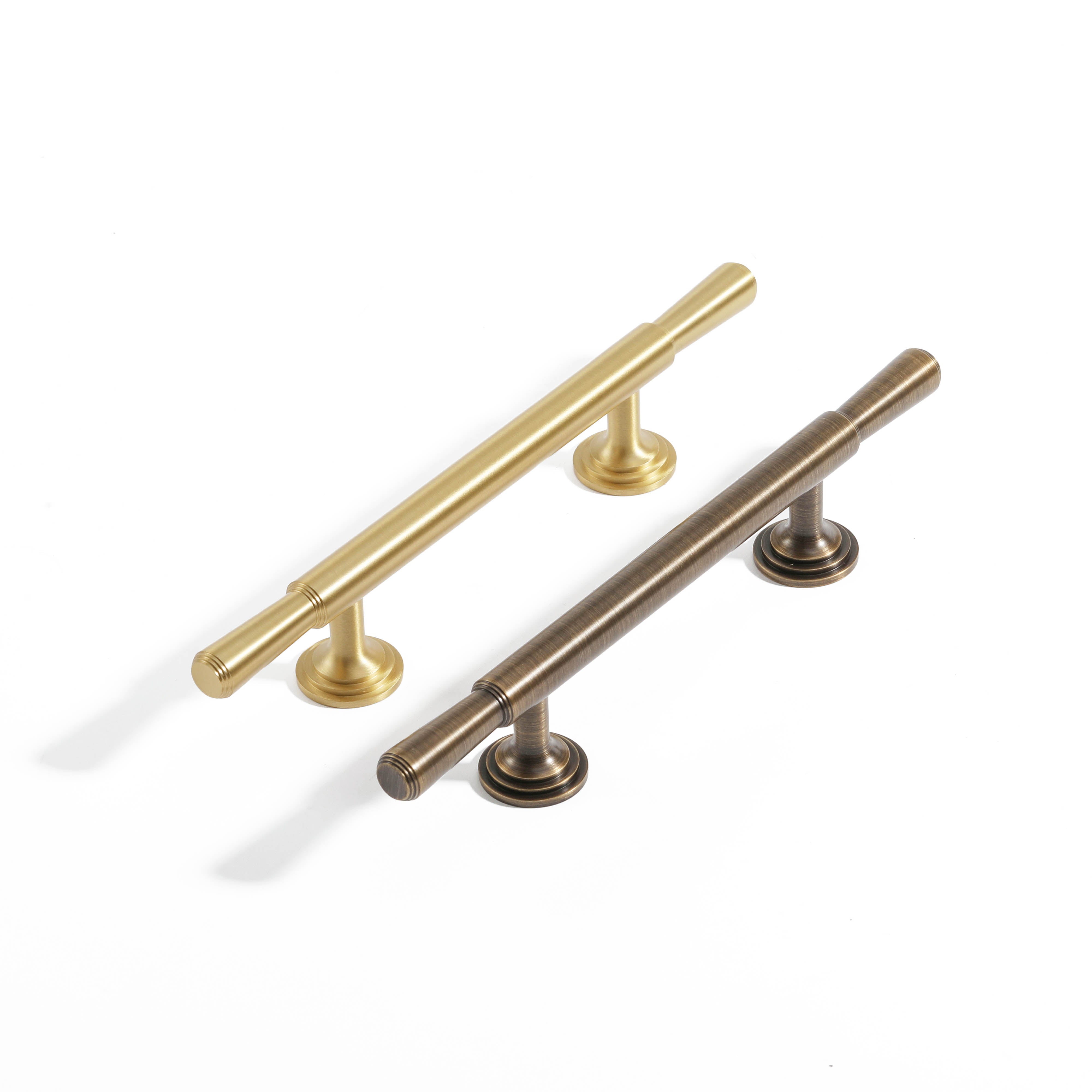 Yanxia Set Of 2 Antique Brass Cabinet Handles – 5" Center-to-Center With Industrial Backplate